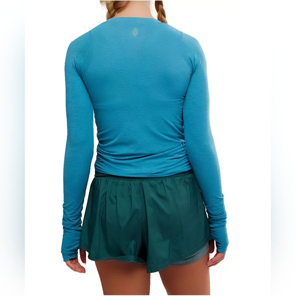 FP Movement Tempo Ruched Long Sleeve Top In Celestial Blue, NWT - Picture 3 of 5